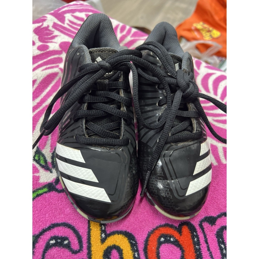 Boys Adidas Black/White Baseball Shoes - Youth Boys Size 12K‎